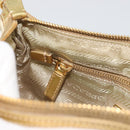 PRADA Chain Shoulder Bag Nylon White Gold Auth YKZ849A-21