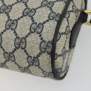 GUCCI GG Supreme Sherry Line Shoulder Bag PVC Navy Gold Red Auth YKZ858-9