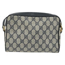GUCCI GG Supreme Sherry Line Shoulder Bag PVC Navy Gold Red Auth YKZ858-2