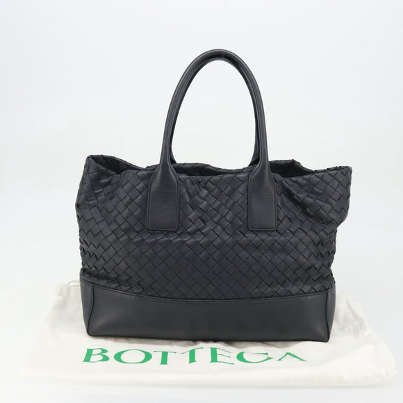 BOTTEGA VENETA INTRECCIATO Tote Bag Leather Black Auth YKZ864A