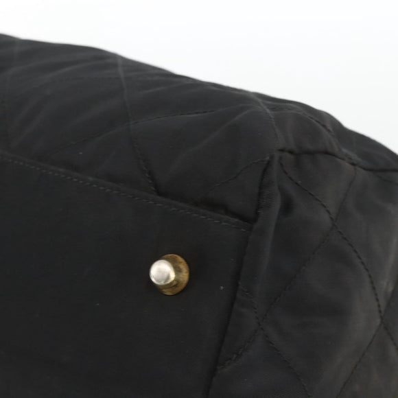 PRADA Boston Bag Nylon Black Gold Auth YKZ869