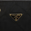 PRADA Boston Bag Nylon Black Gold Auth YKZ869-14