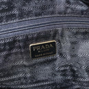 PRADA Boston Bag Nylon Black Gold Auth YKZ869-17