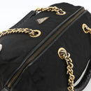 PRADA Boston Bag Nylon Black Gold Auth YKZ869-6