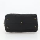 PRADA Boston Bag Nylon Black Gold Auth YKZ869-9