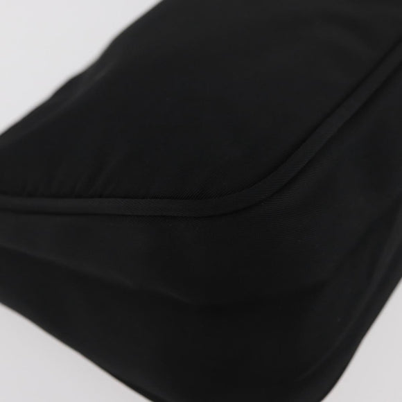 PRADA Accessory Pouch Nylon Black Silver Auth YKZ871A