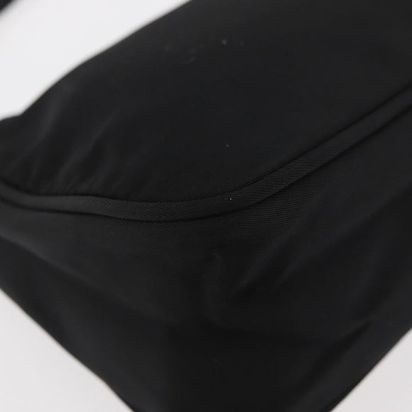 PRADA Accessory Pouch Nylon Black Silver Auth YKZ871A