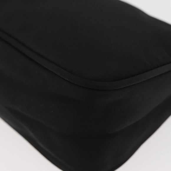 PRADA Accessory Pouch Nylon Black Silver Auth YKZ871A