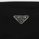 PRADA Accessory Pouch Nylon Black Silver Auth YKZ871A-17