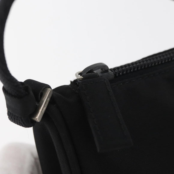 PRADA Accessory Pouch Nylon Black Silver Auth YKZ871A