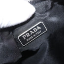 PRADA Accessory Pouch Nylon Black Silver Auth YKZ871A-18