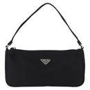 PRADA Accessory Pouch Nylon Black Silver Auth YKZ871A-13
