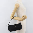 PRADA Accessory Pouch Nylon Black Silver Auth YKZ871A-21