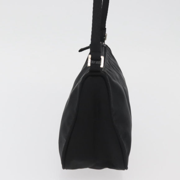 PRADA Accessory Pouch Nylon Black Silver Auth YKZ871A