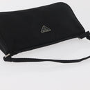 PRADA Accessory Pouch Nylon Black Silver Auth YKZ871A-6
