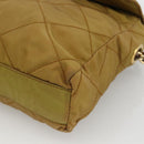 PRADA Chain Shoulder Bag Nylon Beige Gold Auth YKZ873-10