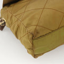 PRADA Chain Shoulder Bag Nylon Beige Gold Auth YKZ873-11