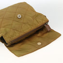 PRADA Chain Shoulder Bag Nylon Beige Gold Auth YKZ873-15