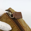 PRADA Chain Shoulder Bag Nylon Beige Gold Auth YKZ873-16