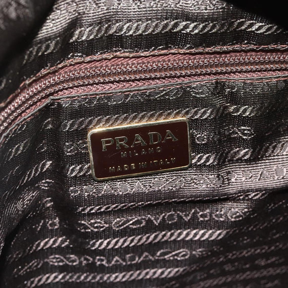 PRADA Chain Shoulder Bag Nylon Beige Gold Auth YKZ873