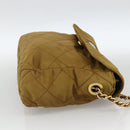 PRADA Chain Shoulder Bag Nylon Beige Gold Auth YKZ873-5