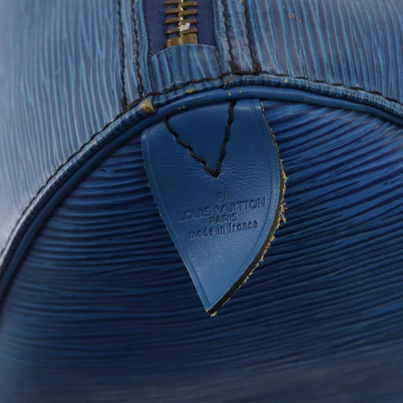 LOUIS VUITTON Epi Keepall 45 Boston Bag Blue M42975 LV Auth YKZ880A