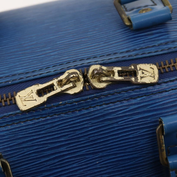 LOUIS VUITTON Epi Keepall 45 Boston Bag Blue M42975 LV Auth YKZ880A