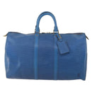 LOUIS VUITTON Epi Keepall 45 Boston Bag Blue M42975 LV Auth YKZ880A-13