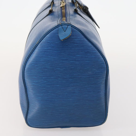 LOUIS VUITTON Epi Keepall 45 Boston Bag Blue M42975 LV Auth YKZ880A