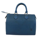LOUIS VUITTON Epi Speedy 25 Hand Bag Toledo Blue M43015 LV Auth YKZ881A-2