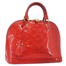 LOUIS VUITTON Vernis Alma PM Hand Bag Rouge Grunadine M91693 LV Auth YKZ887-1