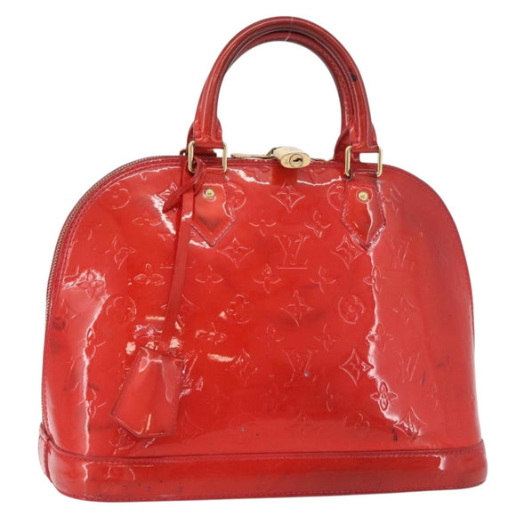 LOUIS VUITTON Vernis Alma PM Hand Bag Rouge Grunadine M91693 LV Auth YKZ887