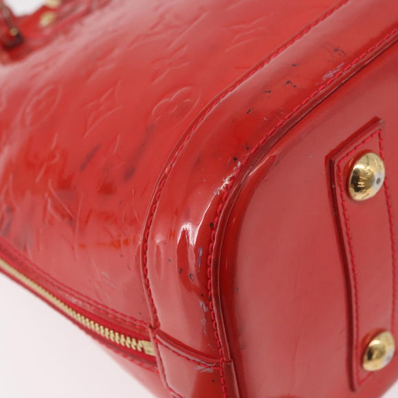 LOUIS VUITTON Vernis Alma PM Hand Bag Rouge Grunadine M91693 LV Auth YKZ887