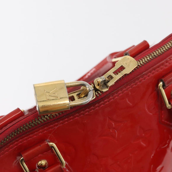 LOUIS VUITTON Vernis Alma PM Hand Bag Rouge Grunadine M91693 LV Auth YKZ887