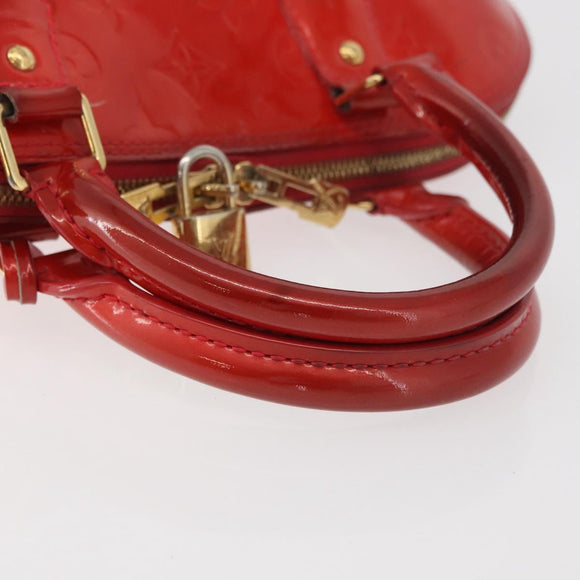 LOUIS VUITTON Vernis Alma PM Hand Bag Rouge Grunadine M91693 LV Auth YKZ887