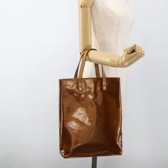 LOUIS VUITTON Monogram Vernis Reade MM Hand Bag Bronze M91143 LV Auth YKZ889
