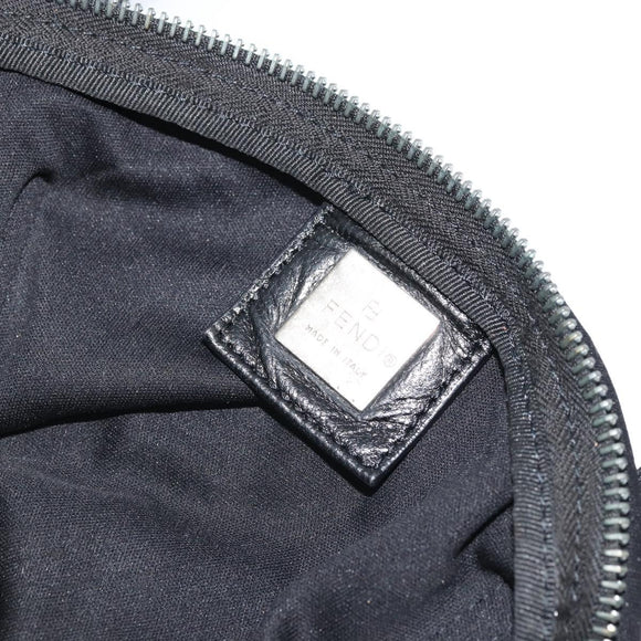 FENDI Tote Bag Nylon Black Silver Auth YKZ893