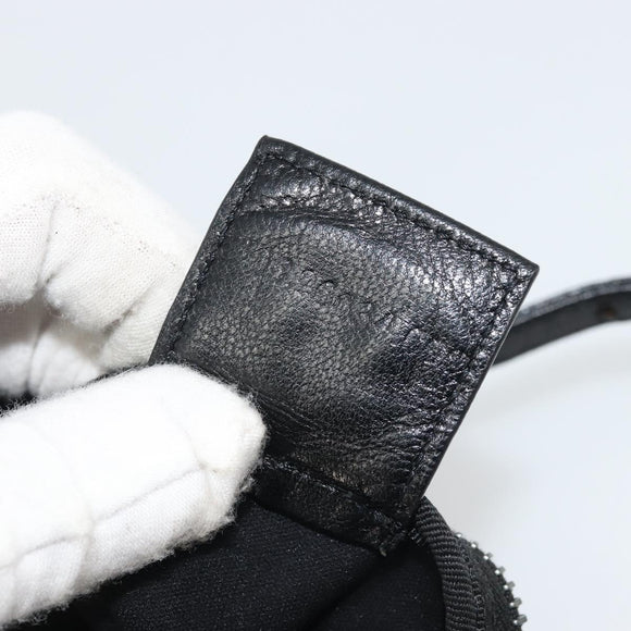 FENDI Tote Bag Nylon Black Silver Auth YKZ893