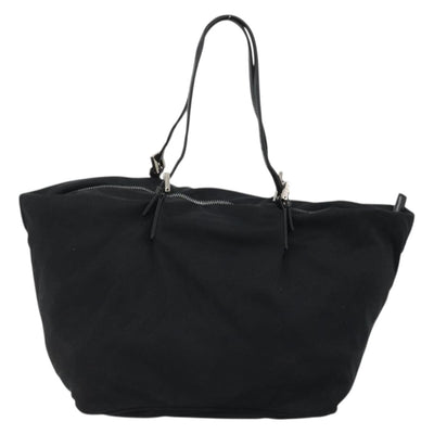 FENDI Tote Bag Nylon Black Silver Auth YKZ893 - 0