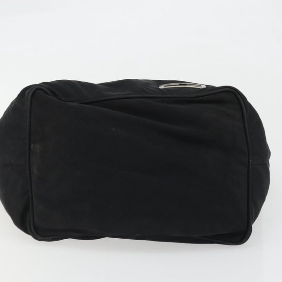 FENDI Tote Bag Nylon Black Silver Auth YKZ893