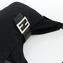 FENDI Mamma Baguette Shoulder Bag Nylon Black Silver Auth YKZ897-6