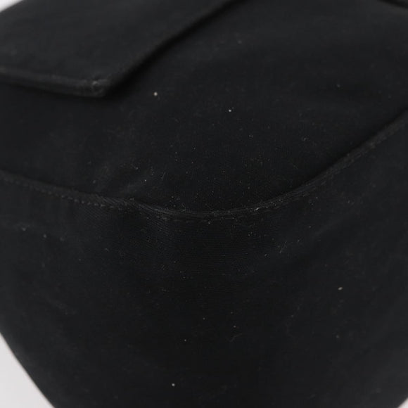 FENDI Mamma Baguette Shoulder Bag Nylon Black Silver Auth YKZ900