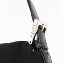 FENDI Mamma Baguette Shoulder Bag Nylon Black Silver Auth YKZ900-17
