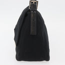 FENDI Mamma Baguette Shoulder Bag Nylon Black Silver Auth YKZ900-3