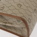 Christian Dior Honeycomb Canvas Hand Bag PVC Beige Gold Auth YKZ902-10
