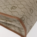Christian Dior Honeycomb Canvas Hand Bag PVC Beige Gold Auth YKZ902-15
