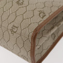 Christian Dior Honeycomb Canvas Hand Bag PVC Beige Gold Auth YKZ902-16