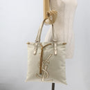 SAINT LAURENT Kahala Tote Bag Canvas Beige Gold 121631 Auth YKZ906A-21