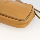 LOEWE Shoulder Bag Leather Beige Gold Auth YKZ909-9