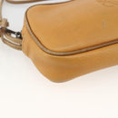 LOEWE Shoulder Bag Leather Beige Gold Auth YKZ909-14